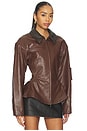view 2 of 5 BLOUSON BERNADETTE in Cherry Brown & Distressed Brown