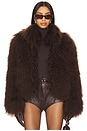 view 1 of 5 Rochelle Fur Jacket in Chocolate