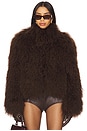 view 2 of 5 Rochelle Fur Jacket in Chocolate