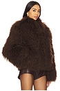 view 3 of 5 Rochelle Fur Jacket in Chocolate