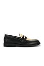 view 1 of 5 Wilde Rattan Penny Loafer in Black & Cream