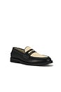 view 2 of 5 Wilde Rattan Penny Loafer in Black & Cream