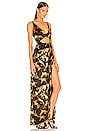 view 2 of 4 Celeste Maxi Dress in Black & Gold Cats