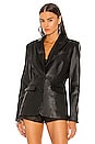 view 2 of 6 BLAZER EN CUIR TAILORED in Black