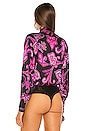 view 4 of 5 Delirium Bodysuit in Black Purple Paisley