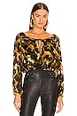 view 2 of 6 Celeste Blouse in Black & Gold Cats
