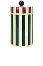 view 2 of 4 Tall Stripe Canister in Yellow & Blue