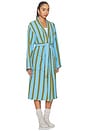 view 3 of 4 BATA DE TEJIDO WAFFLE WAFFLE BATHROBE in Blue & Green Stripe