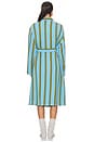 view 4 of 4 Waffle Bathrobe in Blue & Green Stripe