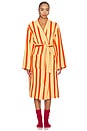 view 1 of 4 Waffle Bathrobe in Red & Orange Stripe