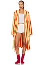 view 2 of 4 Waffle Bathrobe in Red & Orange Stripe