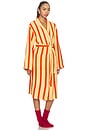 view 3 of 4 Waffle Bathrobe in Red & Orange Stripe
