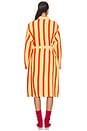 view 4 of 4 Waffle Bathrobe in Red & Orange Stripe