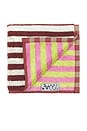view 1 of 4 Caterpillar Stripe Washcloth in Maroon & Lime