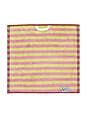view 4 of 4 Caterpillar Stripe Washcloth in Maroon & Lime