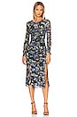 view 1 of 3 Corinne Dress in Abstract Butterfly Small Navy