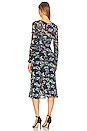 view 3 of 3 Corinne Dress in Abstract Butterfly Small Navy