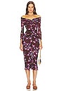 view 1 of 3 Clementine Dress in Paris Floral & Red Purple