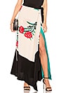 view 1 of 4 FALDA MIDI DRAPED WRAP in Farren Pearl, Black & Jade