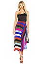 view 4 of 4 Draped Wrap Maxi Skirt in Carson Stripe Black Multi