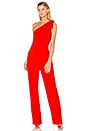 view 1 of 3 One Shoulder Knot Jumpsuit in Bright Red