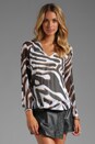 view 1 of 5 Maiko Chiffon Top in Zebra Shadow Black