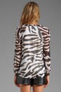 view 2 of 5 Maiko Chiffon Top in Zebra Shadow Black