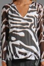 view 3 of 5 Maiko Chiffon Top in Zebra Shadow Black