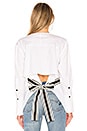 view 4 of 5 Cross Over Tied Blouse in White