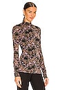 view 2 of 4 Double Layer Remy Top in Ink Dots Small Lavender Pink