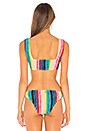 view 3 of 4 TOP BIKINI SMOCKED SQUARE in Barnett Stripe Ivory Multi