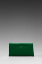 view 4 of 5 Embossed Lizard Envelope Clutch in Fern Green