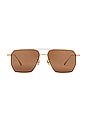 view 1 of 3 Indi Sunglasses in Brown & Gold