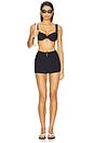 view 5 of 6 Pikka Micro Skirt in Black Crinkle