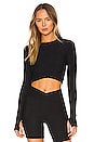 view 1 of 4 Laney Long Sleeve Top in Black Textured