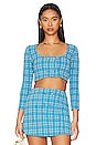 view 1 of 4 Aubrie Top in Blue Plaid