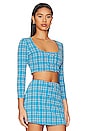 view 2 of 4 Aubrie Top in Blue Plaid