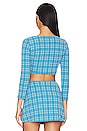 view 3 of 4 Aubrie Top in Blue Plaid