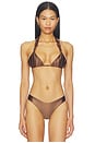 view 1 of 5 Leni Triangle Bikini Bottom in Cocoa