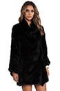 view 3 of 6 Kimono Elijah Rabbit Fur Coat in Black