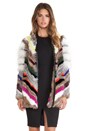 view 1 of 6 Tarra Rabbit and Coyote Fur Jacket in Multi