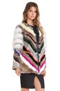 view 3 of 6 Tarra Rabbit and Coyote Fur Jacket in Multi