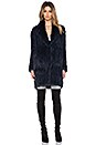 view 2 of 4 MANTEAU EN FOURRURE DE COYOTE ET LAPIN HOLLAND in French Navy