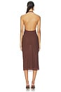 view 3 of 4 Via Halter Midi Dress in Brown