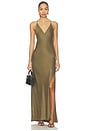 view 1 of 4 Lydia Silk Maxi Dress in Capers