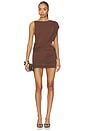 view 1 of 5 Thea Mini Dress in Chocolate Brown