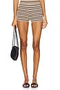 view 1 of 7 Cydnee Striped Knit Short in Taupe Stripe