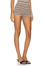 view 2 of 7 Cydnee Striped Knit Short in Taupe Stripe