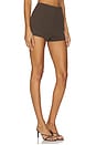 view 2 of 7 Naftali Polished Crepe Mini Shorts in Ganache