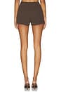 view 4 of 7 Naftali Polished Crepe Mini Shorts in Ganache